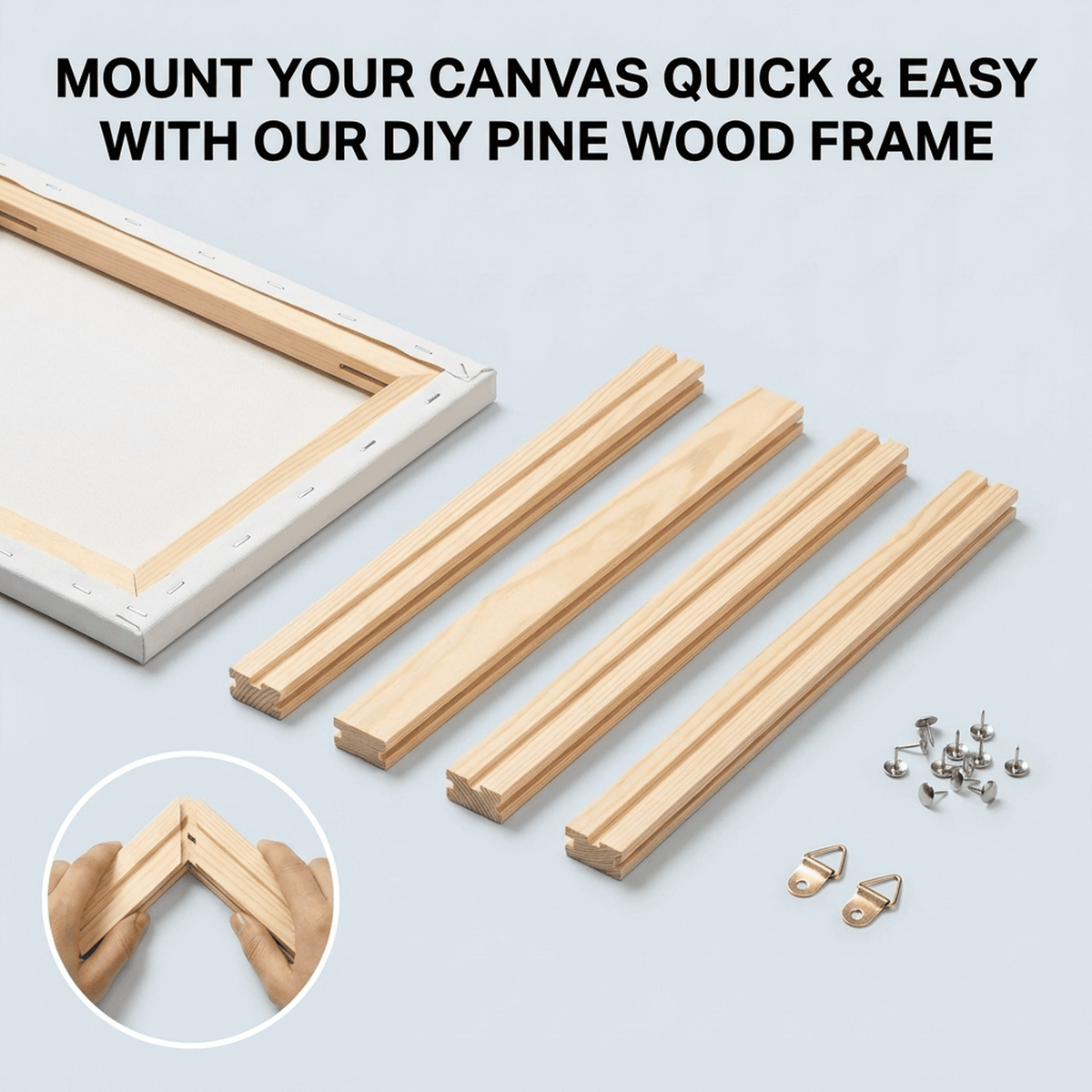How to assemble the DIY frame for your paint by numbers kit — step by step wooden stretcher bar guide