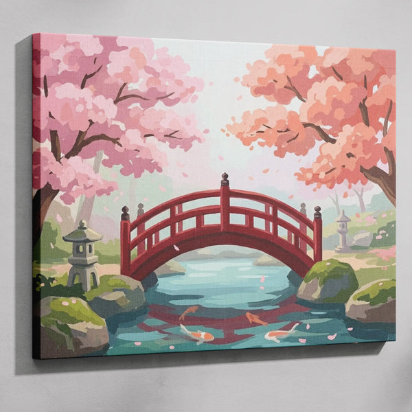Japanese Cherry Blossom Garden — Paint by Numbers Kit