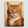 Colourful cat portrait paint by numbers kit — beginner friendly completed painting, vibrant ginger cat wall art