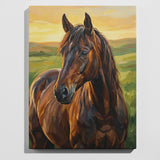 Majestic horse portrait paint by numbers kit — intermediate difficulty, elegant equestrian wall art
