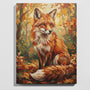Mystical fox paint by numbers kit — intermediate difficulty, auburn woodland fox portrait wall art
