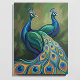 Colourful peacock paint by numbers kit — beginner friendly, iridescent plumage bird portrait wall art