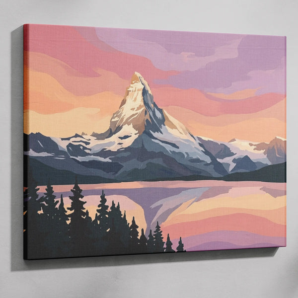 Snow Sunset Mountain — Paint by Numbers Kit